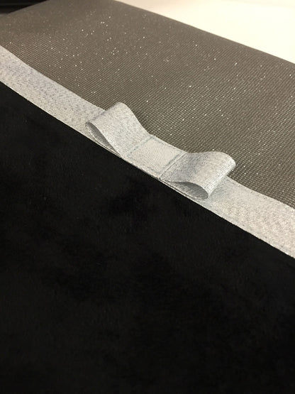 Black and gray laptop bag with silver bow